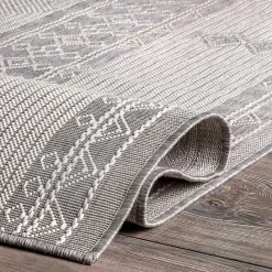 Best Kirklands Home Gray Lee Global Stripes Outdoor Area Rug, 5x8