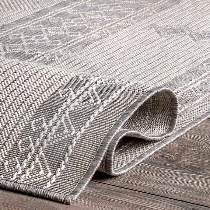 Best Kirklands Home Gray Lee Global Stripes Outdoor Area Rug, 5x8