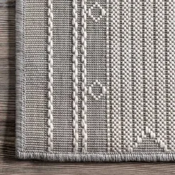 Best Kirklands Home Gray Lee Global Stripes Outdoor Area Rug, 5x8