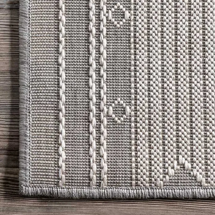 Best Kirklands Home Gray Lee Global Stripes Outdoor Area Rug, 5x8