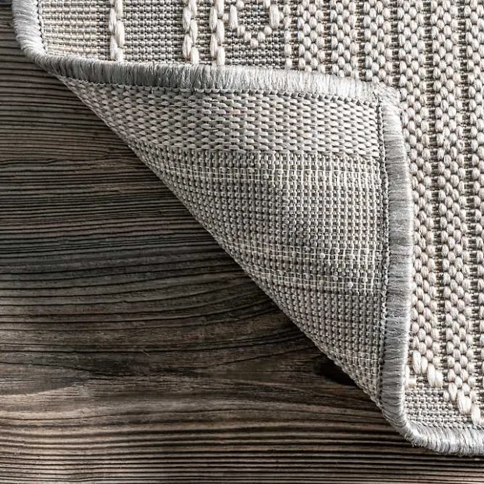 Best Kirklands Home Gray Lee Global Stripes Outdoor Area Rug, 5x8