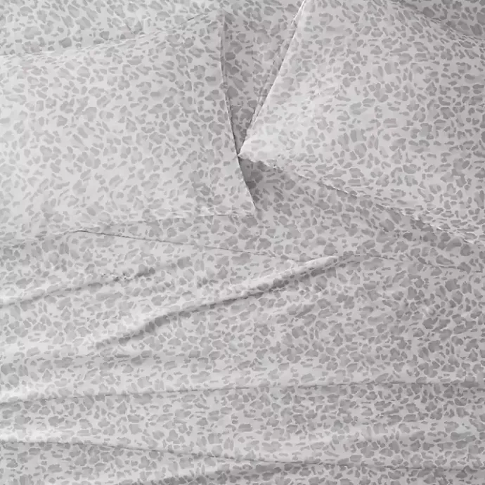 Online Kirklands Home Gray Leopard Print Satin 4-pc. King Sheet Set