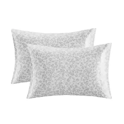 Hot Kirklands Home Gray Leopard Satin King 2-pc. Pillow Case Set