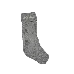 Discount Kirklands Home Let it Snow Cable Knit Stocking Gray