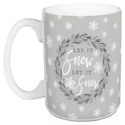 Online Kirklands Home Gray Let it Snow Christmas Mugs, Set of 2