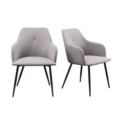 Hot Kirklands Home Lily Upholstered Dining Chairs, Set of 2 Gray