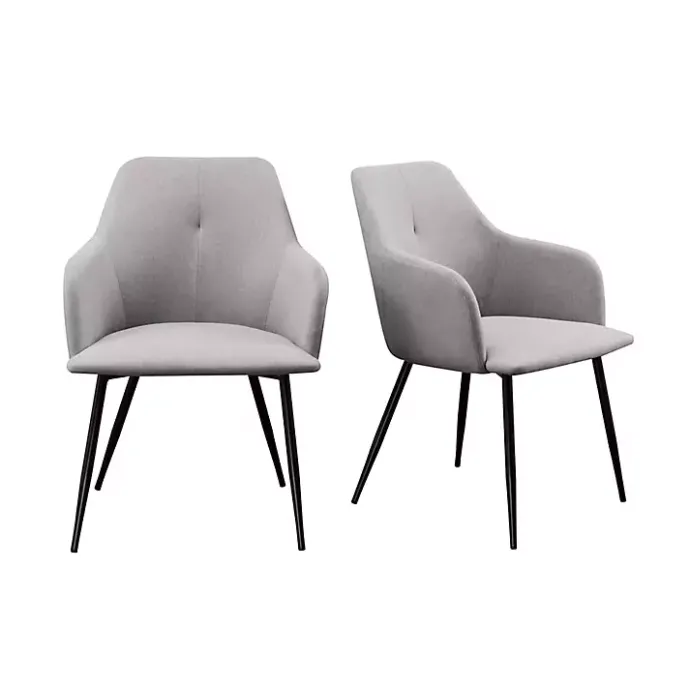 Hot Kirklands Home Lily Upholstered Dining Chairs, Set of 2 Gray