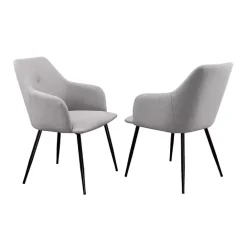Hot Kirklands Home Lily Upholstered Dining Chairs, Set of 2 Gray