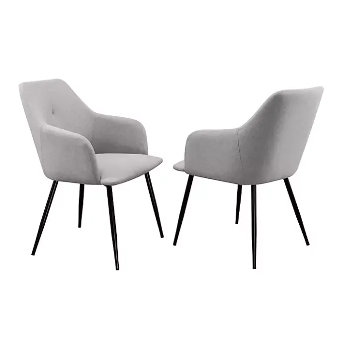 Hot Kirklands Home Lily Upholstered Dining Chairs, Set of 2 Gray