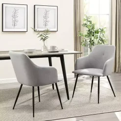 Hot Kirklands Home Lily Upholstered Dining Chairs, Set of 2 Gray