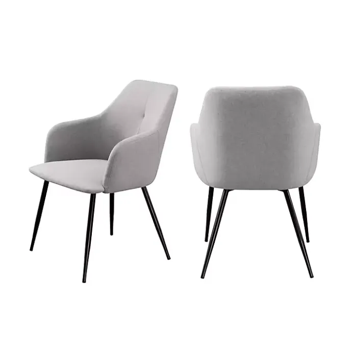 Hot Kirklands Home Lily Upholstered Dining Chairs, Set of 2 Gray