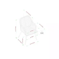 Hot Kirklands Home Lily Upholstered Dining Chairs, Set of 2 Gray