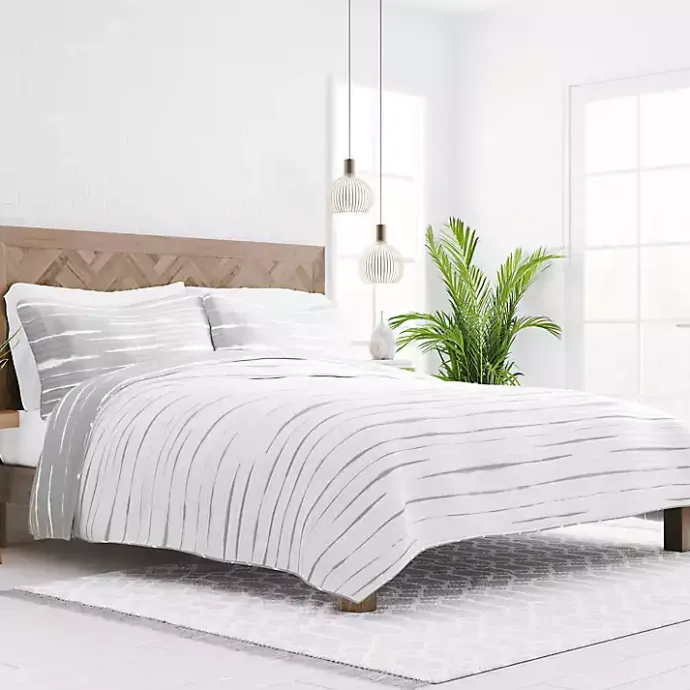 Outlet Kirklands Home Gray Linear Reversible 2-pc. Twin Quilt Set