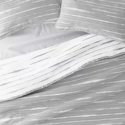 Best Kirklands Home Gray Linear Reversible 3-pc. Queen Quilt Set