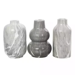 Online Kirklands Home Marble Finish Ceramic Vases, Set of 3 Gray