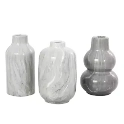 Online Kirklands Home Marble Finish Ceramic Vases, Set of 3 Gray