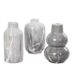 Online Kirklands Home Marble Finish Ceramic Vases, Set of 3 Gray