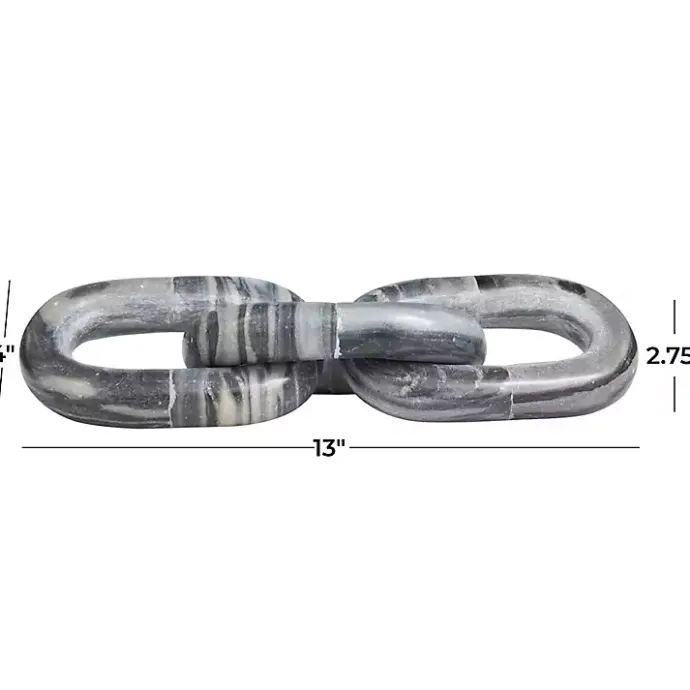 Clearance Kirklands Home Gray Marble 3-Link Chain Sculpture