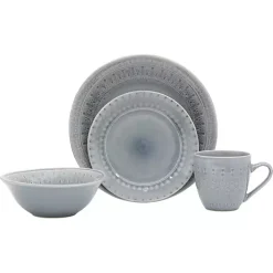 Hot Kirklands Home Medallion 16-pc. Ceramic Dinnerware Set Gray