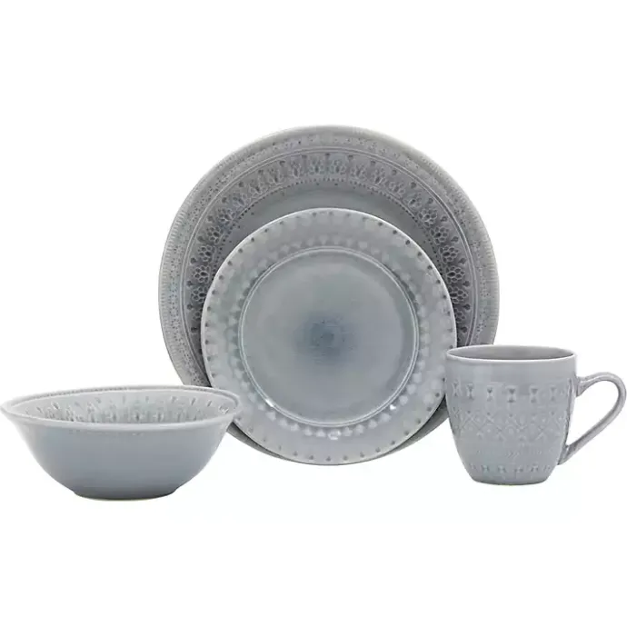 Hot Kirklands Home Medallion 16-pc. Ceramic Dinnerware Set Gray