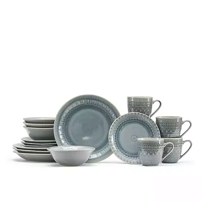 Hot Kirklands Home Medallion 16-pc. Ceramic Dinnerware Set Gray