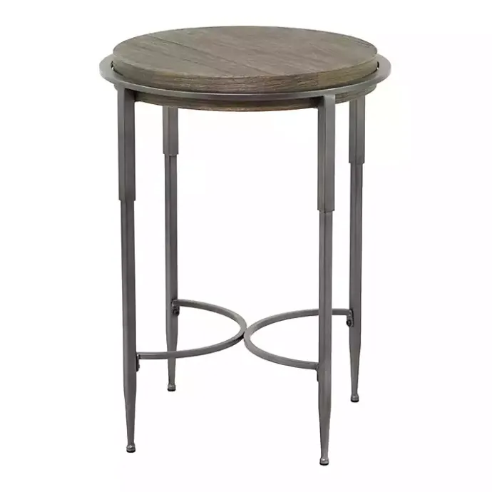 Clearance Kirklands Home Metal & Wood Round Accent Table Gray
