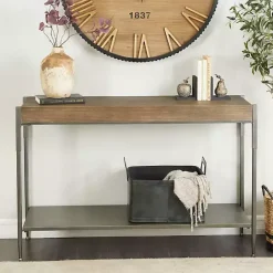 Clearance Kirklands Home Gray Metal and Wood Console Table