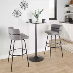 Clearance Kirklands Home Metal Cinch Swivel Bar Stools, Set of 2 Gray