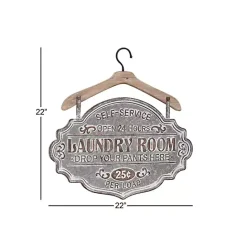 Kirklands Home Metal Laundry Room Wall Plaque Gray