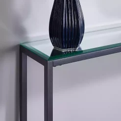 Best Kirklands Home Metal Mirrored Top Slim Console Table Gray