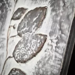 New Kirklands Home Gray Metal Raised Leaf Wall Plaques, Set of 2