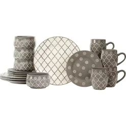 Hot Kirklands Home Moroccan Mix 16-pc. Dinnerware Set Gray