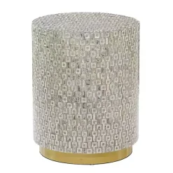 New Kirklands Home Mother Of Pearl Sells Wood Base Accent Table Gray