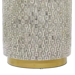 New Kirklands Home Mother Of Pearl Sells Wood Base Accent Table Gray
