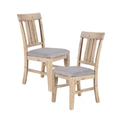 Kirklands Home Gray Natural Wooden Sonoma Dining Chairs, Set of 2 Tan