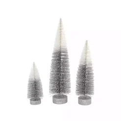 Sale Kirklands Home Gray Ombre Bottle Brush Christmas Trees, Set of 3