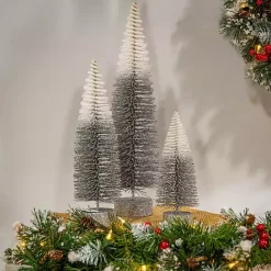 Sale Kirklands Home Gray Ombre Bottle Brush Christmas Trees, Set of 3