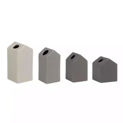 Discount Kirklands Home Ombre Ceramic House Shaped Vases, Set of 4 Gray
