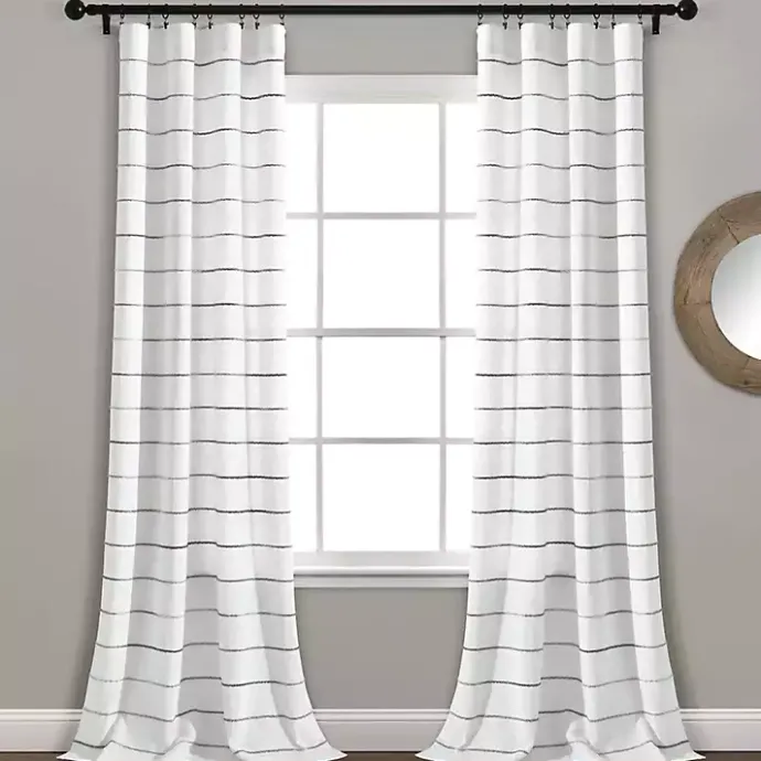 Sale Kirklands Home Gray Ombre Stripe Curtain Panel Set, 84 in.