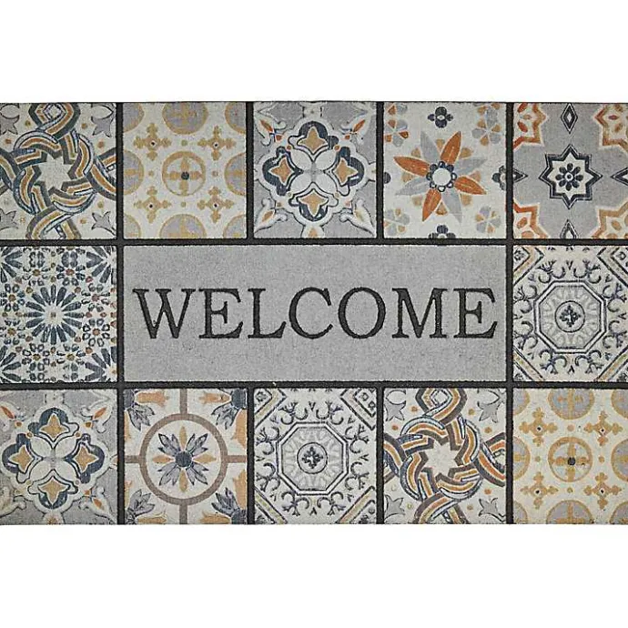 Sale Kirklands Home Patina Tiles Welcome Estate Doormat Gray