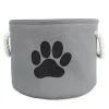 Clearance Kirklands Home Gray Paw Print Round Basket with Handles