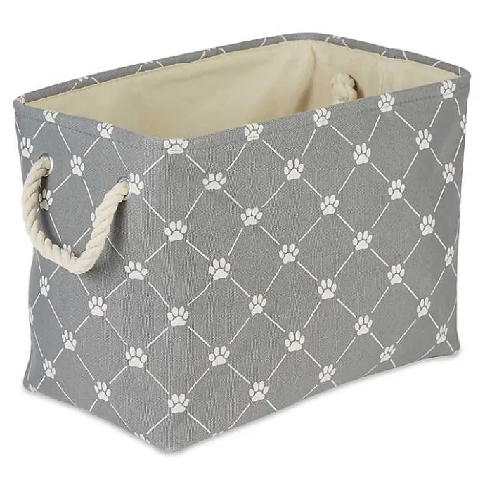 Sale Kirklands Home Paw Trellis Rectangle Basket, 16 in. Gray