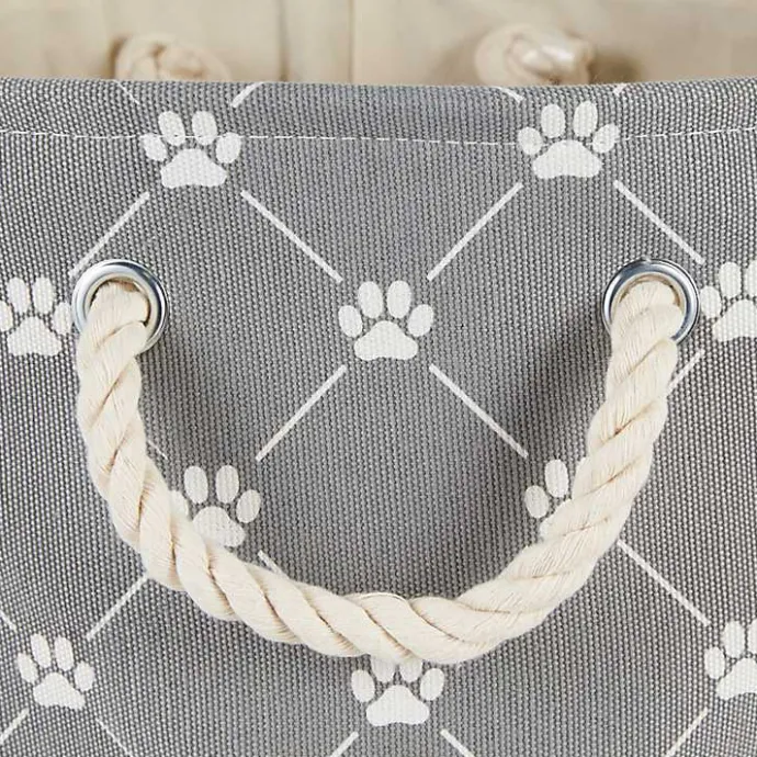 Sale Kirklands Home Paw Trellis Rectangle Basket, 16 in. Gray