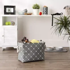 Sale Kirklands Home Paw Trellis Rectangle Basket, 16 in. Gray