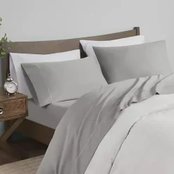 Best Kirklands Home Pima Cotton Sateen 4-pc. King Sheet Set Gray