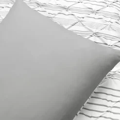 New Kirklands Home Gray Pintuck Stripe Full/Queen 5-pc. Comforter Set