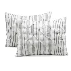 Outlet Kirklands Home Gray Pintuck Stripe King 5-pc. Comforter Set