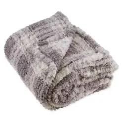Best Kirklands Home Plaid Plush Throw Gray