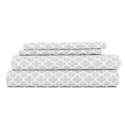 Sale Kirklands Home Quatrefoil 4-pc. King Sheet Set Gray