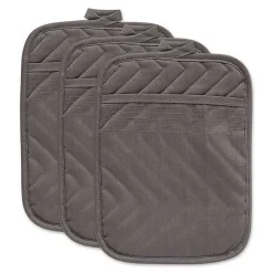 Best Kirklands Home Quilted 3-pc. Potholder Set Gray